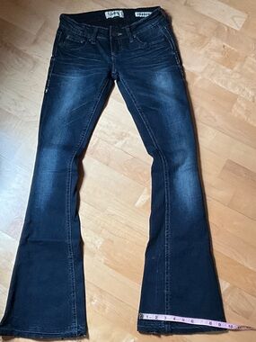 Women's Dark Wash Bootcut Jeans - Navy Blue